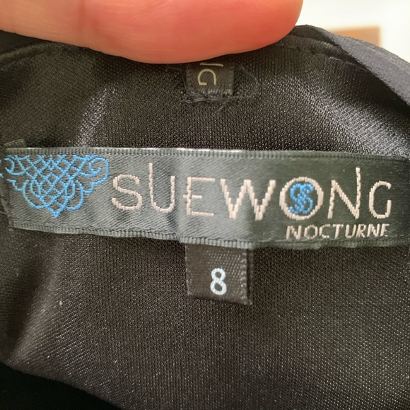 SUE WONG Nocturne Black Beaded Cocktail Mini Dress - Picture 7 of 9